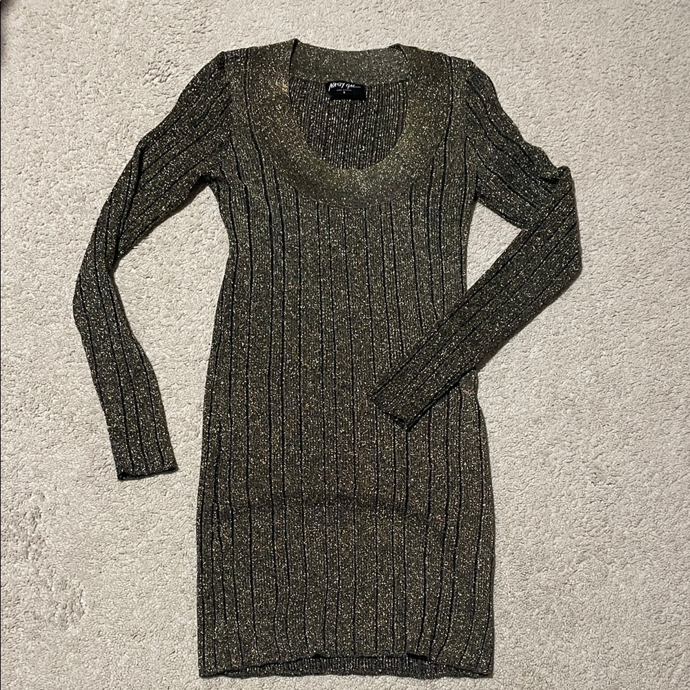 Nasty Gal Gold and Black Mini Dress
